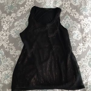 Black tank, copper sequins underneath top layer